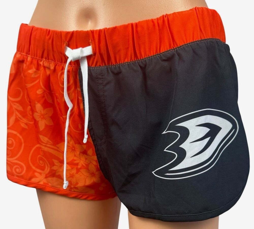 Anaheim Ducks Womens Medium Shorts Swim Surf Board Bathing Beach NHL Hockey New